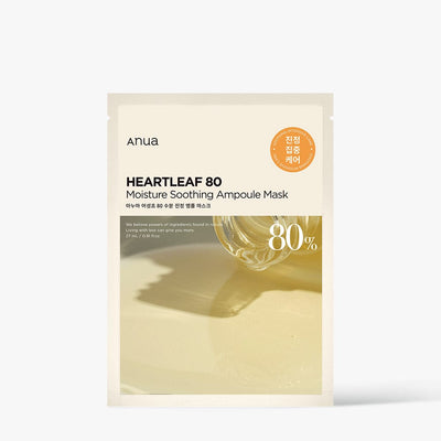 Anua HEARTLEAF 80 MOISTURE SOOTHING AMPOULE MASK 27ml X 10ea Anua HEARTLEAF 80 MOISTURE SOOTHING AMPOULE MASK 27ml X 10ea